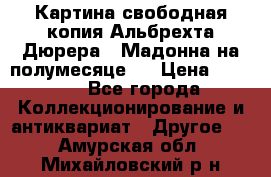 Картина свободная копия Альбрехта Дюрера  “Мадонна на полумесяце“. › Цена ­ 5 000 - Все города Коллекционирование и антиквариат » Другое   . Амурская обл.,Михайловский р-н